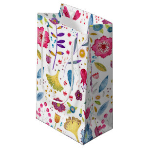 Sacola Para Presentes Pequena Flores de Sepe Watercolor