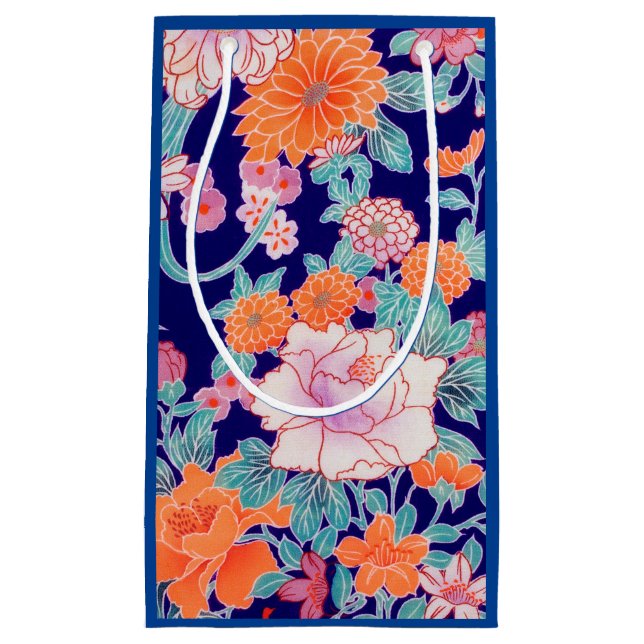 Sacola Para Presentes Pequena Flores, Design japonês (Frente)