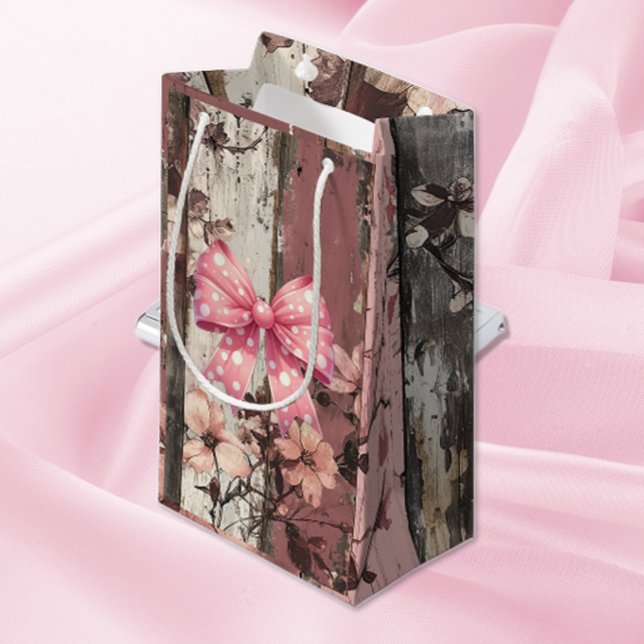 Sacola Para Presentes Pequena Flores e Arcos (Criador carregado)