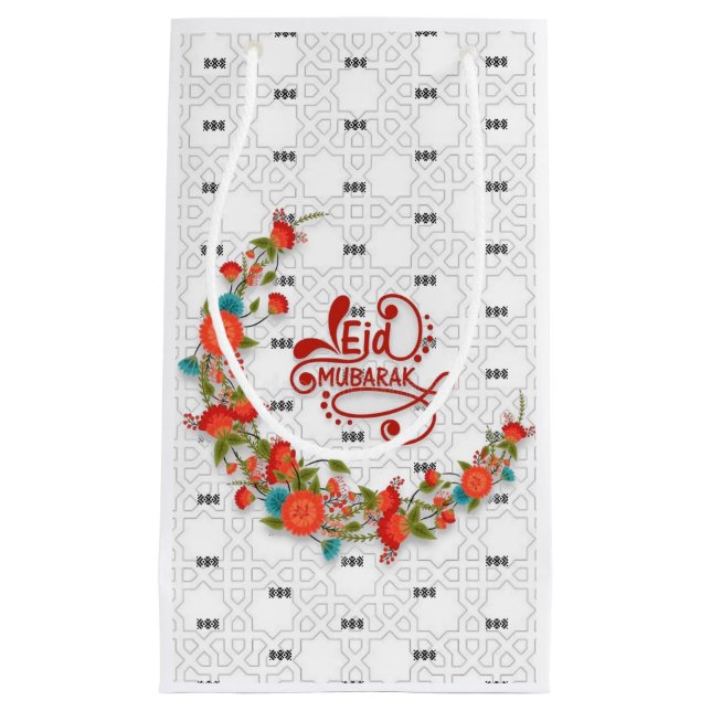 Sacola Para Presentes Pequena Flores Eid (Frente)