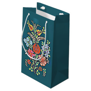 Sacola Para Presentes Pequena Flores Húngaras Coloridas Pequenas Saco-Presente