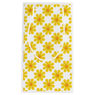 Sacola Para Presentes Pequena Flores primavera amarelo alaranjadas para todas as
