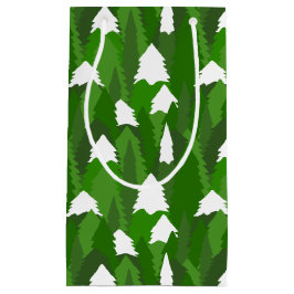 Sacola Para Presentes Pequena Floresta de Pinheiros Nevada