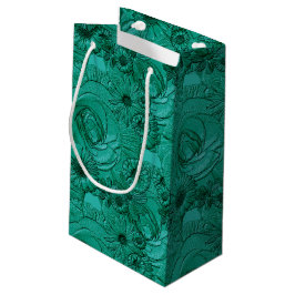 Sacola Para Presentes Pequena Flowers-Jade Green-GIFT BAG S