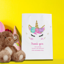Sacola Para Presentes Pequena Fofo unicórnio 4 anos obrigado você