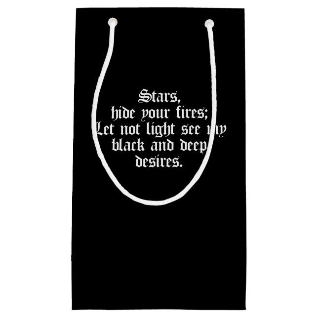 Sacola Para Presentes Pequena Fogos do couro cru das estrelas das citações do (Frente)