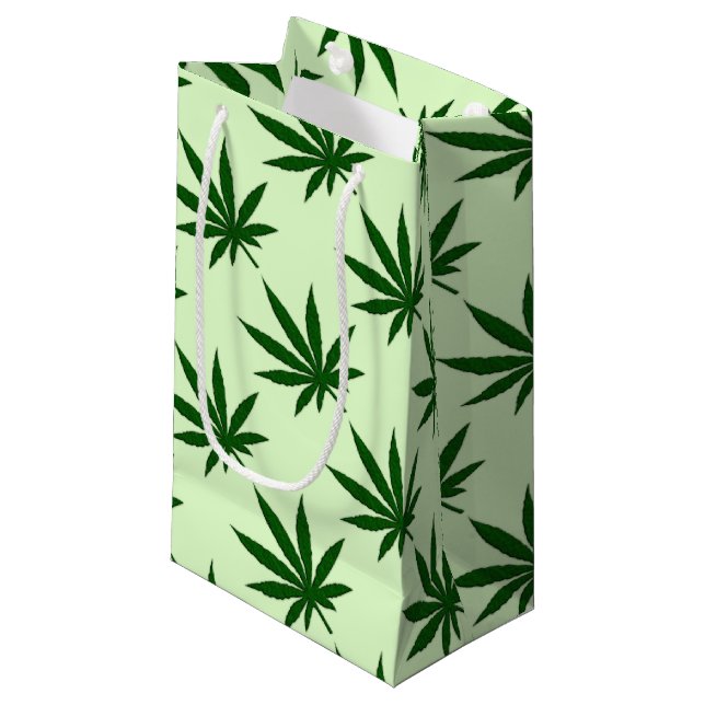 Sacola Para Presentes Pequena Folha da erva daninha (Frente inclinada)