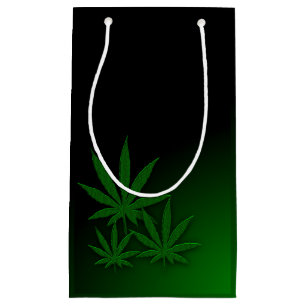 Sacola Para Presentes Pequena Folha da erva daninha