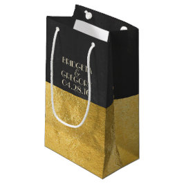 Sacola Para Presentes Pequena Folha de ouro e quadro chaleira