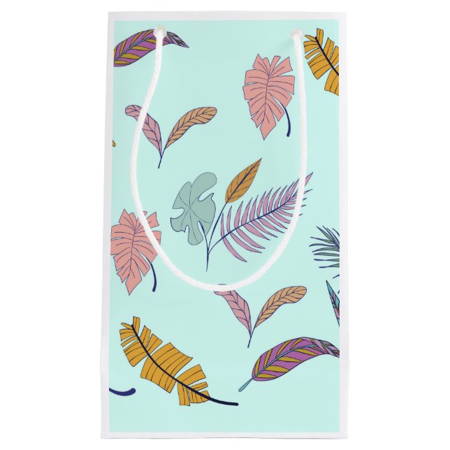 Sacola Para Presentes Pequena Folhas (Frente)