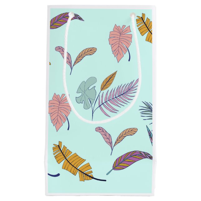 Sacola Para Presentes Pequena Folhas (Frente)