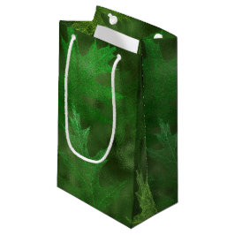 SACOLA PARA PRESENTES PEQUENA FOLHAS VERDES DO OUTONO