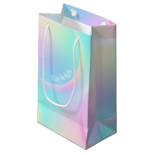 Sacola Para Presentes Pequena Forma Gradiente do Arco-Íris de Pastel Suave