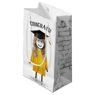 Sacola Para Presentes Pequena Formando com Boné Preto e Diploma