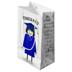 Sacola Para Presentes Pequena Formando Stick Girl com Diploma