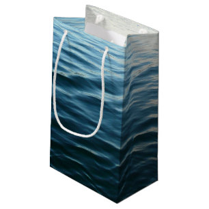 Sacola Para Presentes Pequena Formas de Fotografia da Abstrato de Água Azul