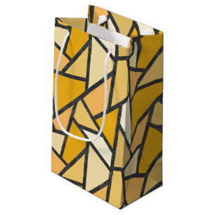 Sacola Para Presentes Pequena Formas de vidro coloração amarela