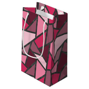 Sacola Para Presentes Pequena Formas de vidro cor-de-rosa