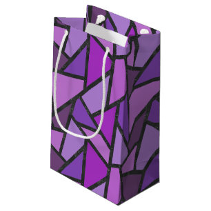Sacola Para Presentes Pequena Formas de vidro púrpura manchado