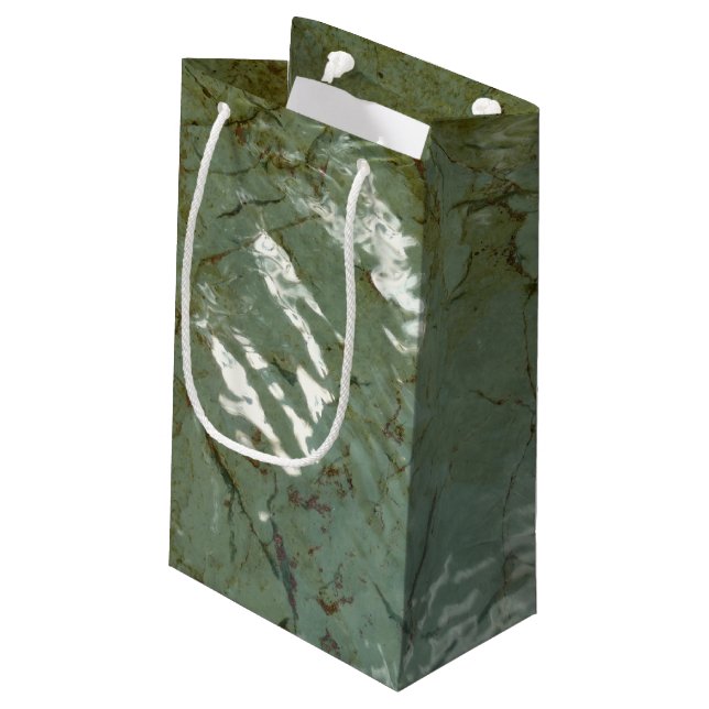 Sacola Para Presentes Pequena Foto da Natureza do Rochedo Coberto por Água (Verso inclinado)