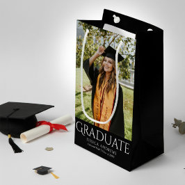 Sacola Para Presentes Pequena Foto Personalizada de Graduado