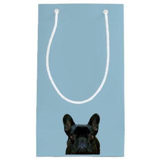 Sacola Para Presentes Pequena Fotografia francesa do Bulldog Negro e Bonito: