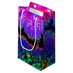 Sacola Para Presentes Pequena Fractal da tintura do laço
