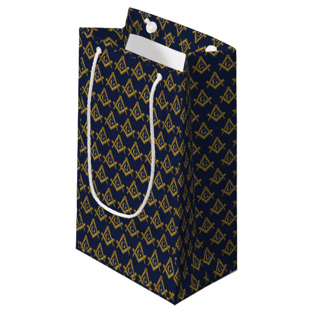 Sacola Para Presentes Pequena Freemason Masonic Square e Compass Freemasonry (Frente inclinada)