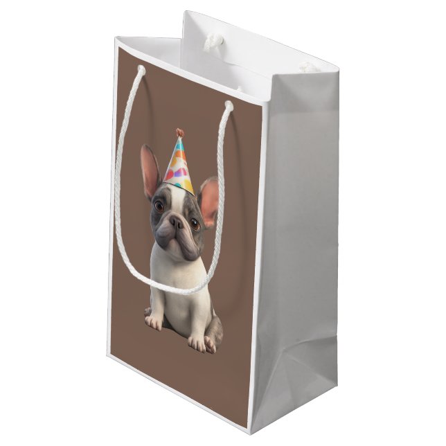 Sacola Para Presentes Pequena French Bulldog Napkins (Verso inclinado)
