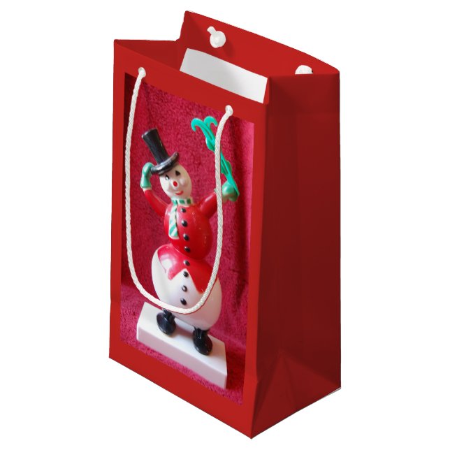 Sacola Para Presentes Pequena Frosty The Snowman Natal Gift Bag (Frente inclinada)