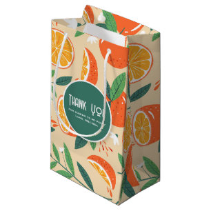 Sacola Para Presentes Pequena Fruta de Citros Laranja - Festa do Padrão Retroati