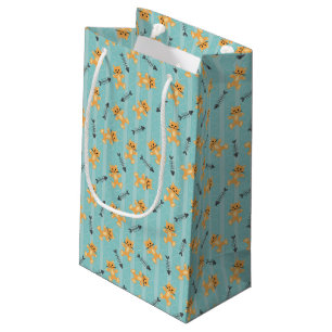 Sacola Para Presentes Pequena fundo com gatos