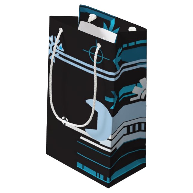 Sacola Para Presentes Pequena Fundo de intervalo mínimo técnico 3 (Verso inclinado)