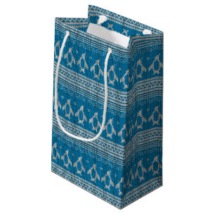 Sacola Para Presentes Pequena Fundo feito malha azul
