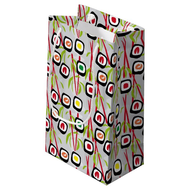 Sacola Para Presentes Pequena Fundo Sushi (Verso inclinado)