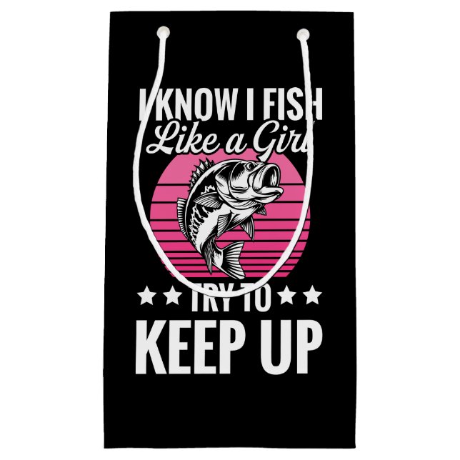 Sacola Para Presentes Pequena Funny Fishing Themed (Frente)