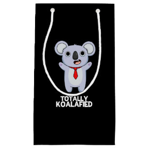 Sacola Para Presentes Pequena Funny Koala Bear Pun Dark BG Totalmente Koala