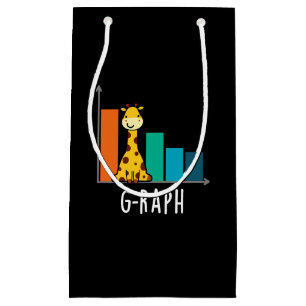 Sacola Para Presentes Pequena G-raph Funny Giraffe Graph Pun Dark BG