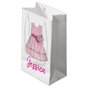 Sacola Para Presentes Pequena Garota Flor Festa de casamento Rosa Rosa