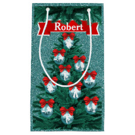 Sacola Para Presentes Pequena Garotas-Vacas Fazendo Passos De Feriado Azul