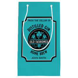 Sacola Para Presentes Pequena Garrafa de Gin Personalizada