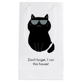 Sacola Para Presentes Pequena Gato Fofo - Agora eu mando nesta casa!