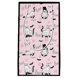Sacola Para Presentes Pequena Gatos Fantasmas Fofos Halloween