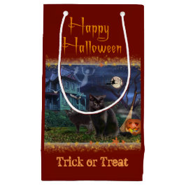 Sacola Para Presentes Pequena Gatos Halloween Gift Bag