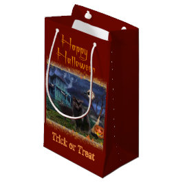 Sacola Para Presentes Pequena Gatos Halloween Gift Bag