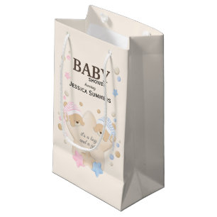 Sacola Para Presentes Pequena Gêmeos-Urso-de-Maneira-de-Maneira-Coroa-Chá de f