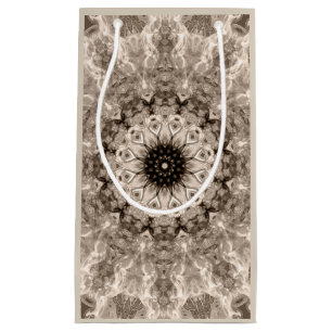 Sacola Para Presentes Pequena geométrico, bege, marrom, mandala