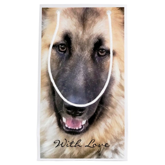 SACOLA PARA PRESENTES PEQUENA GERMAN SHEPHERD DOG (Frente)