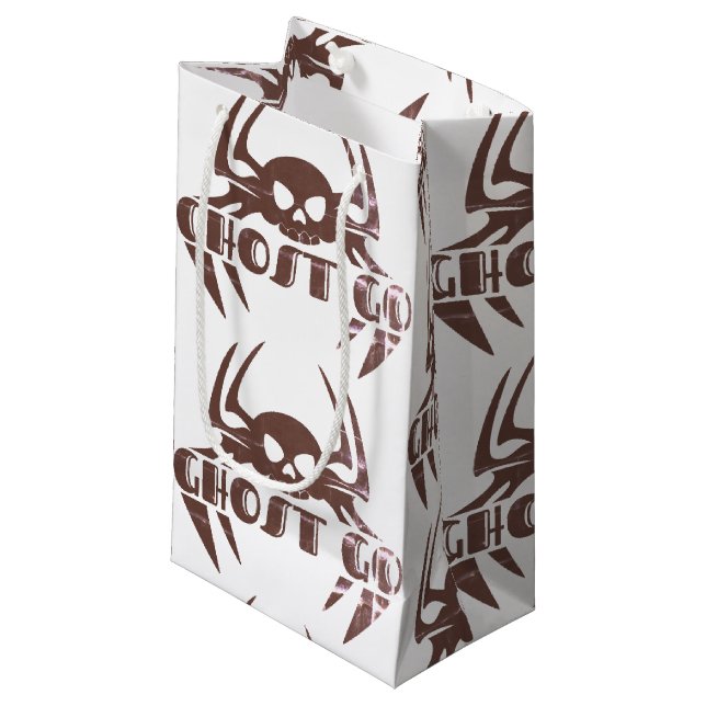Sacola Para Presentes Pequena Ghost Go Spooky Season (Frente inclinada)