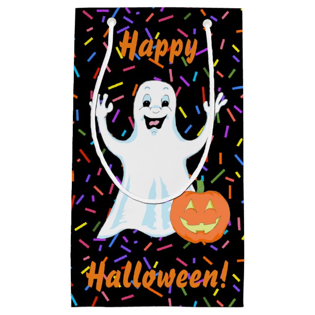 Sacola Para Presentes Pequena Ghost Halloween Gift Bag (Frente)